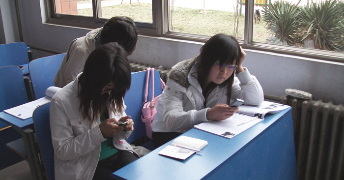 Students Texting - Talking About "Sexting"